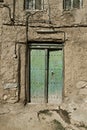 Old door in Al Hamra Yemen Village in Oman in the Middle East Royalty Free Stock Photo