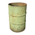 old metal barrel isolated on a white background