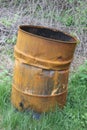 Old metal barrel
