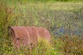 Old metal barrel