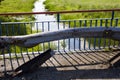 old metal barrier after the accident Royalty Free Stock Photo