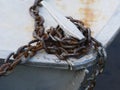 Old metal boat part close up Royalty Free Stock Photo