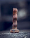 Old metal bolt with blur background