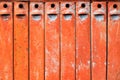 Old metal boxes peeled paint and rust Royalty Free Stock Photo