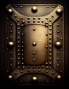 Old metal brass plate texture, created with generative AI Royalty Free Stock Photo