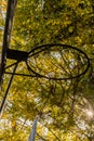 Old metal chain link basketball net Royalty Free Stock Photo