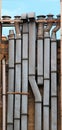 Old metal chimneys and air vent ducts Royalty Free Stock Photo