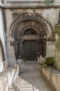 Old metal Church Door and stone stair Royalty Free Stock Photo