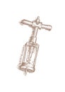 Old metal corkscrew Royalty Free Stock Photo