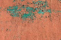 old metal dirty rusty stripes wall texture with red peeling paint. Texture aged grunge background Royalty Free Stock Photo