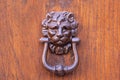 Lion face as door knocker Royalty Free Stock Photo