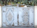 Old metal door with rust in Asia Royalty Free Stock Photo