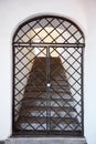 Old metal door in with stairs. Grating Royalty Free Stock Photo