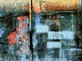 Old Metal Doors, Abstract Oil Painting Style Image