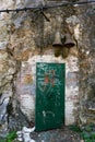 Old metal doors with graffiti in Pula, Istria, Croatia