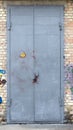 Old metal electric substation door, Royalty Free Stock Photo