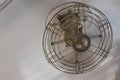 Old metal fan electric on ceiling. Royalty Free Stock Photo