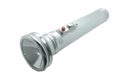 Old metal flashlight, silver torch Royalty Free Stock Photo