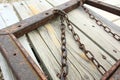 Old metal frame with chains Royalty Free Stock Photo