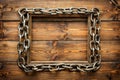 Old metal frame with chains Royalty Free Stock Photo