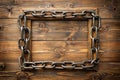 Old metal frame with chains Royalty Free Stock Photo