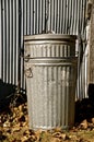 Old metal garbage cans