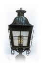 An old metal lamp with verdigris