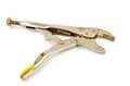 Old metal locking pliers Royalty Free Stock Photo