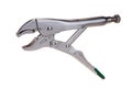 Old metal locking pliers isolated