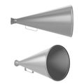 Old metal megaphone isolated on white background. Royalty Free Stock Photo