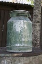 Old metal milk can Royalty Free Stock Photo