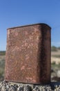Old metal oil can, vertical picture Royalty Free Stock Photo