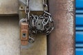 Old metal padlock and chain Royalty Free Stock Photo