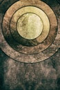 Old metal plates concentric background Royalty Free Stock Photo