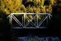 Old, metal railway bridge in the nature Royalty Free Stock Photo