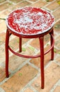 Old metal red chair