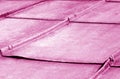 Old metal roof in pink tone Royalty Free Stock Photo