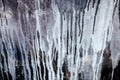 Old metal rusted wall partly covered with peeling paint. Grunge texture and background. Close-up Royalty Free Stock Photo