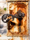 Old metal rusty door knob Royalty Free Stock Photo