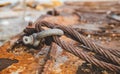 Old metal rusty sling cable grunge Royalty Free Stock Photo