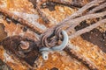 Old metal rusty sling cable grunge Royalty Free Stock Photo