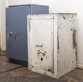 Old metal safe, fireproof document cabinet