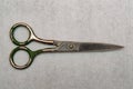 Old metal scissors. View from above.