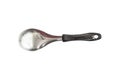 Old Metal soup ladles on white background