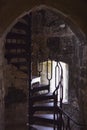 Old Metal Spiral Staircase at Carisbrooke Castle, Newport, the Isle of Wight, England Royalty Free Stock Photo