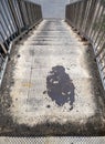 The old metal staircase with the stainless railing