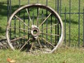 old metal wagon wheel Royalty Free Stock Photo