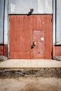 Old metal warehouse door, hangar gate Royalty Free Stock Photo