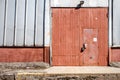 Old metal warehouse door, hangar gate Royalty Free Stock Photo