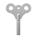 Old Metal Windup Key for Clock and Toys. 3d Rendering